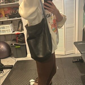 Stylish Black Leather Tote Bag